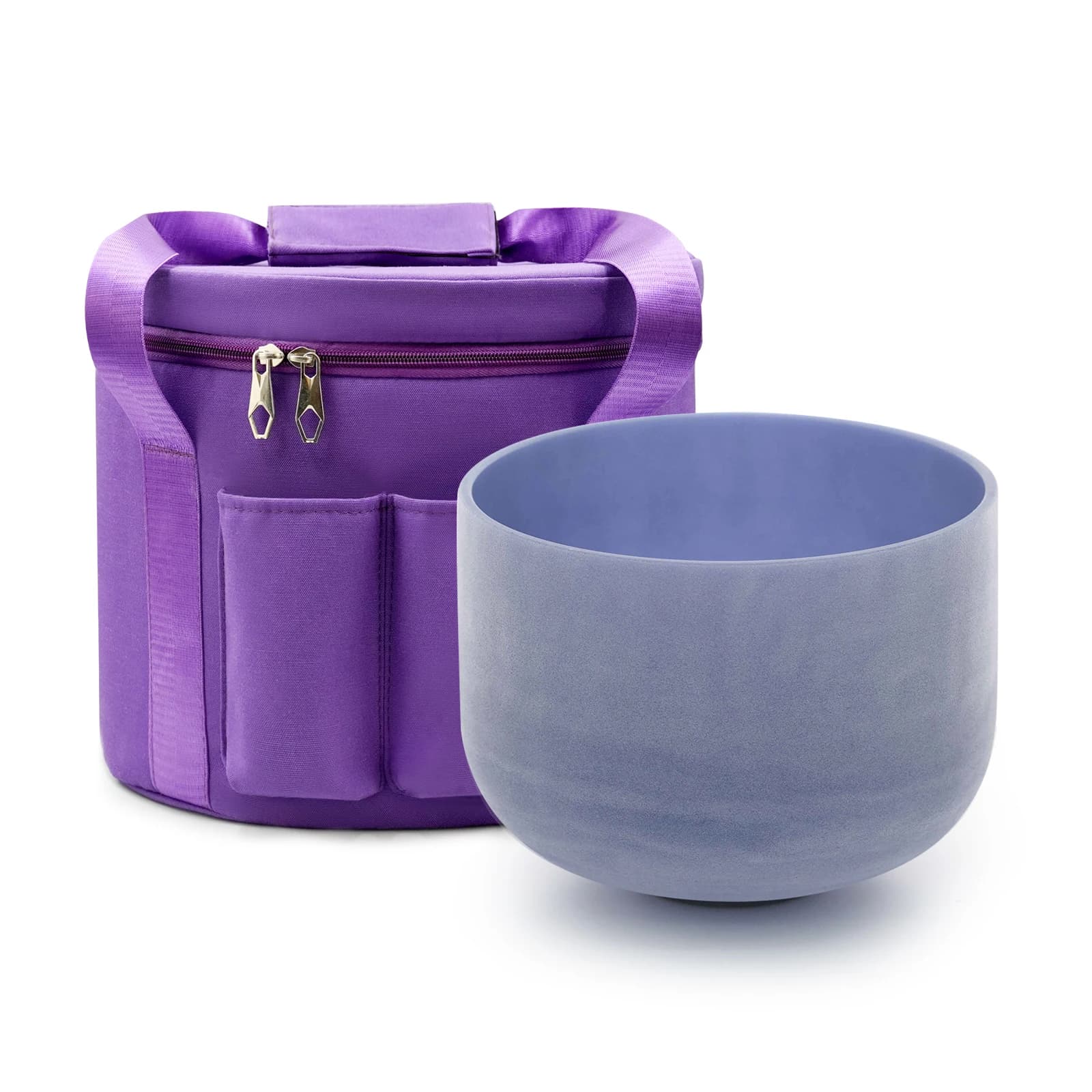 Hye-eun 10inch 440/432hz Saphire Gemstone Fusion Crystal Singing Bowl Set with Bag ,Blue Sound Meditation Singing Bowl