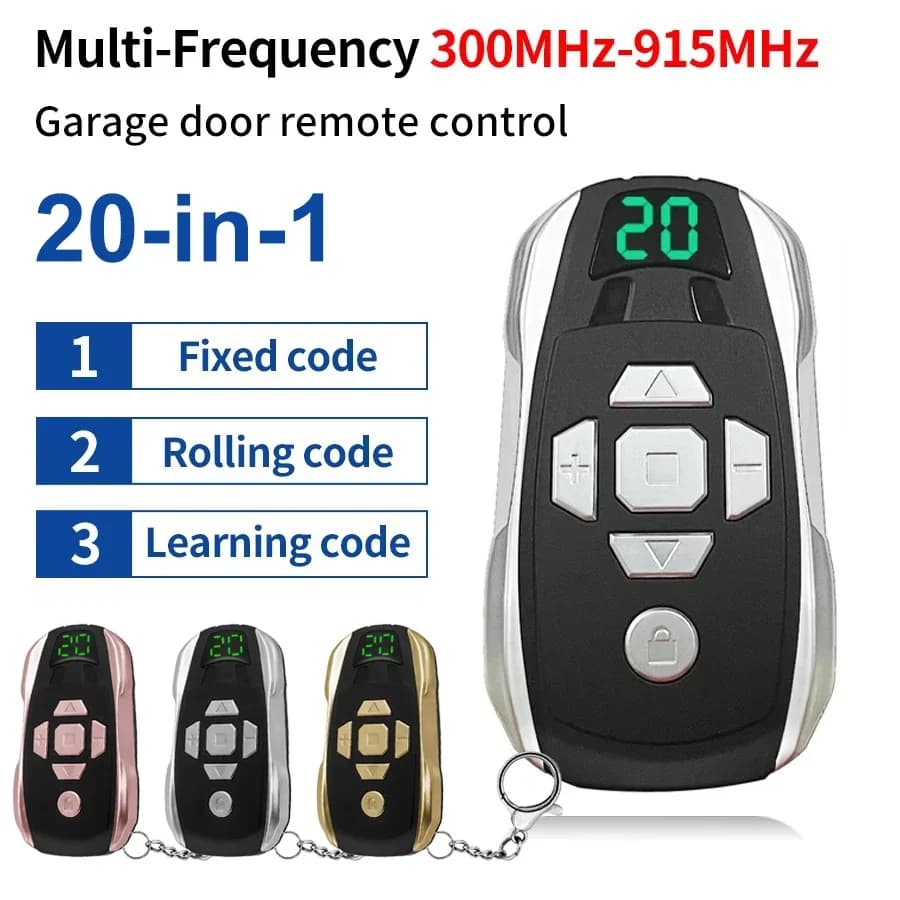 20-Channel Rechargeable Key Duplicator for Universal Garage Door Remote Control Gate Controller Clone Multi-frequency 300-915Mhz