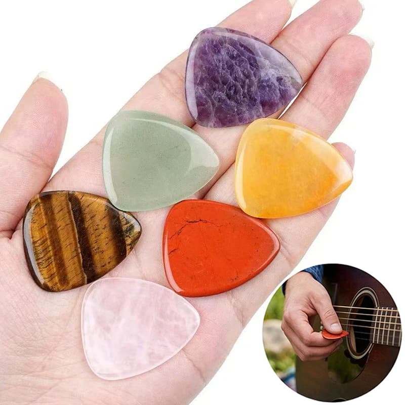 Electric guitars 27*32mm Handmade in Natural Stones and Crystals, Smooth Electric Guitar, Acoustic and Electric Guitar Accessories