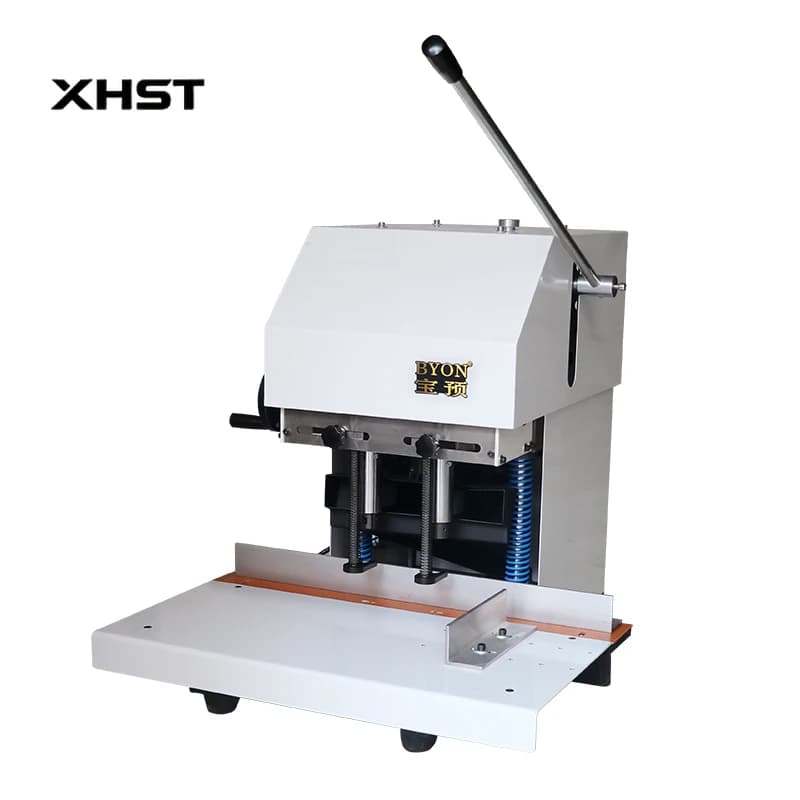 HX-210A Double Head Electric Punching Machine for Labels and Bags, Heavy Duty Machine for Drilling and Bonding Labels.