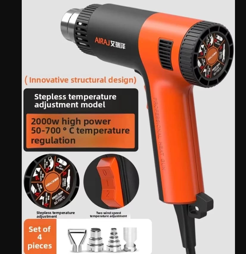 Pistola termica con display digitale 220V per riparazione elettronica Soffiatore portatile per film termoretraibile Strumento industriale ad alta potenza AGGIUNGI