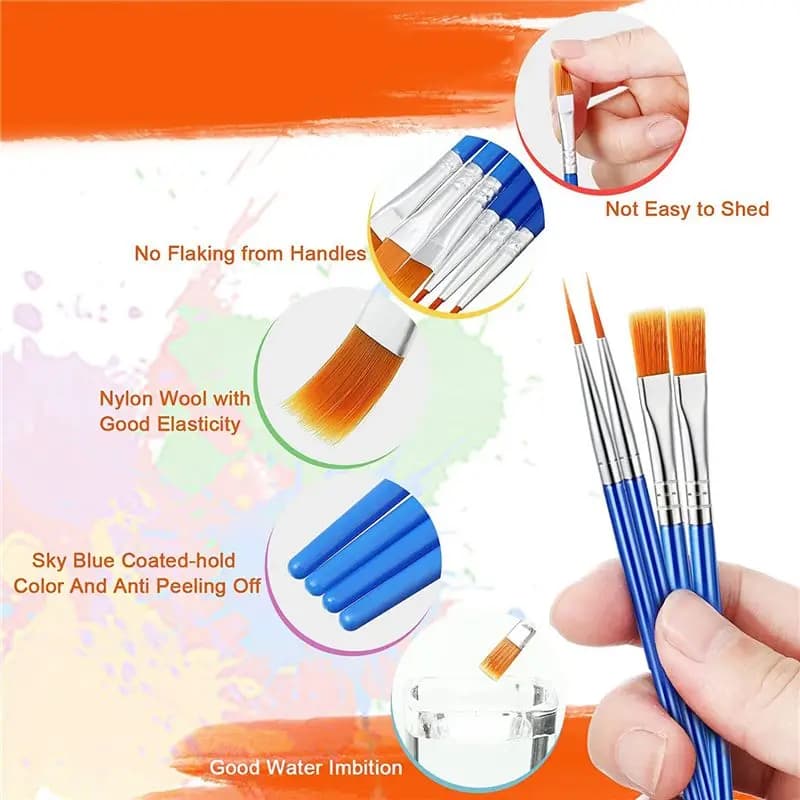 A77K 500 Pcs Paint Brushes Bulk Small Round Flat Paint Brushes Set Flat Tip Paint Brushes Fine Detail Acrylic Paint Brush