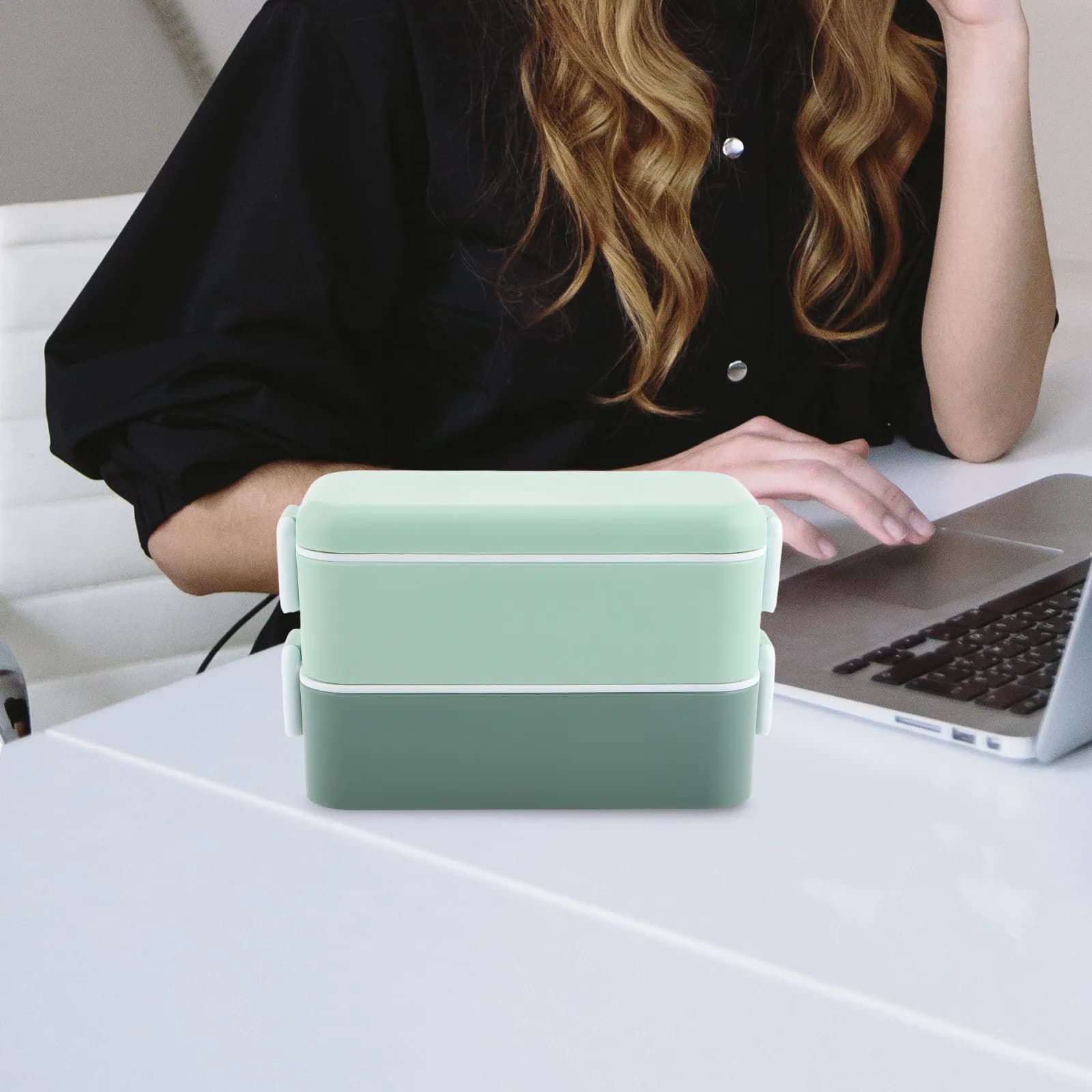 Contenitore per Pasti Divisi, Ermetico e Impilabile, Scatola Bento per Pranzo, Adatto al Microonde, Contenitore per Alimenti da Viaggio con Scomparti Multipli