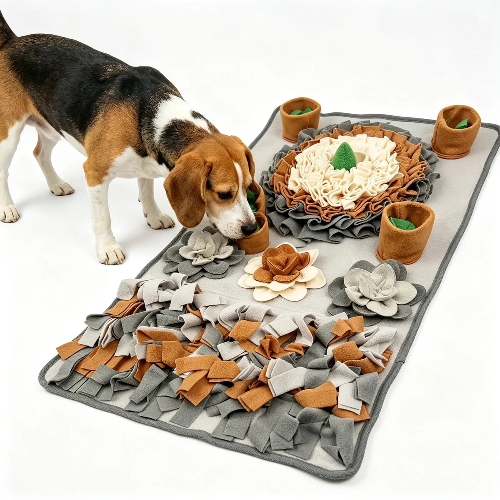 Pet Feeding Sniffing Dog Toys Sniffing Mats Floor Mats Fleece Hidden Food Multi-layer Hidden Food Design Olfactory Training Toy