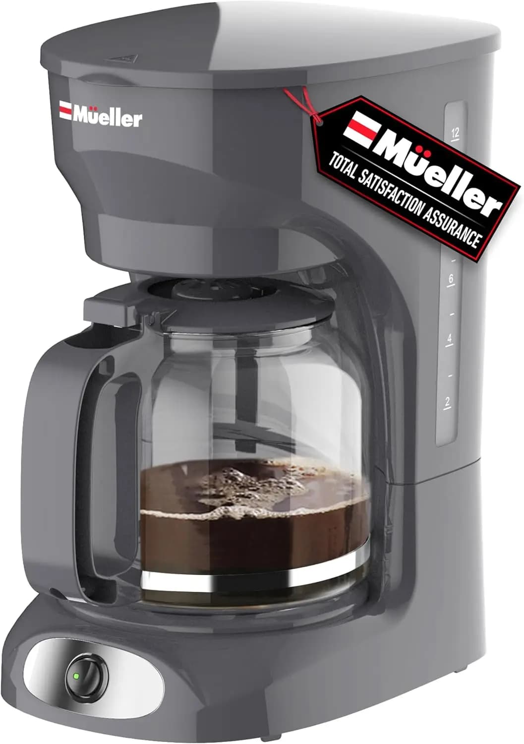 Caffettiera a goccia da 12 tazze, perfetta per casa o ufficio, caraffa in borosilicato, spegnimento automatico, filtro riutilizzabile, sistema anti-goccia, funzione mantenimento calore