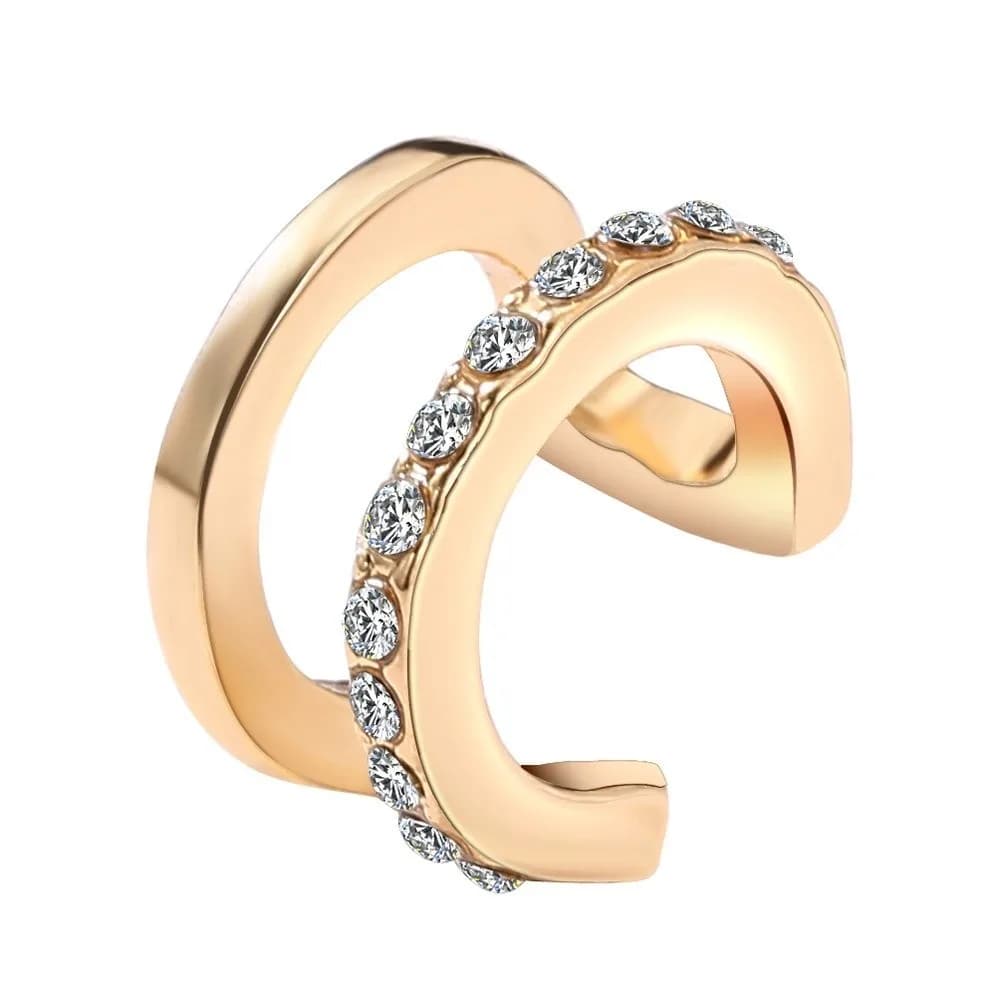 Clip Correttive per Orecchie Riutilizzabili Stile Punk Rock con Zirconi, Orecchini a Clip Ipoallergenici Comodi a Forma di C per Uso Quotidiano