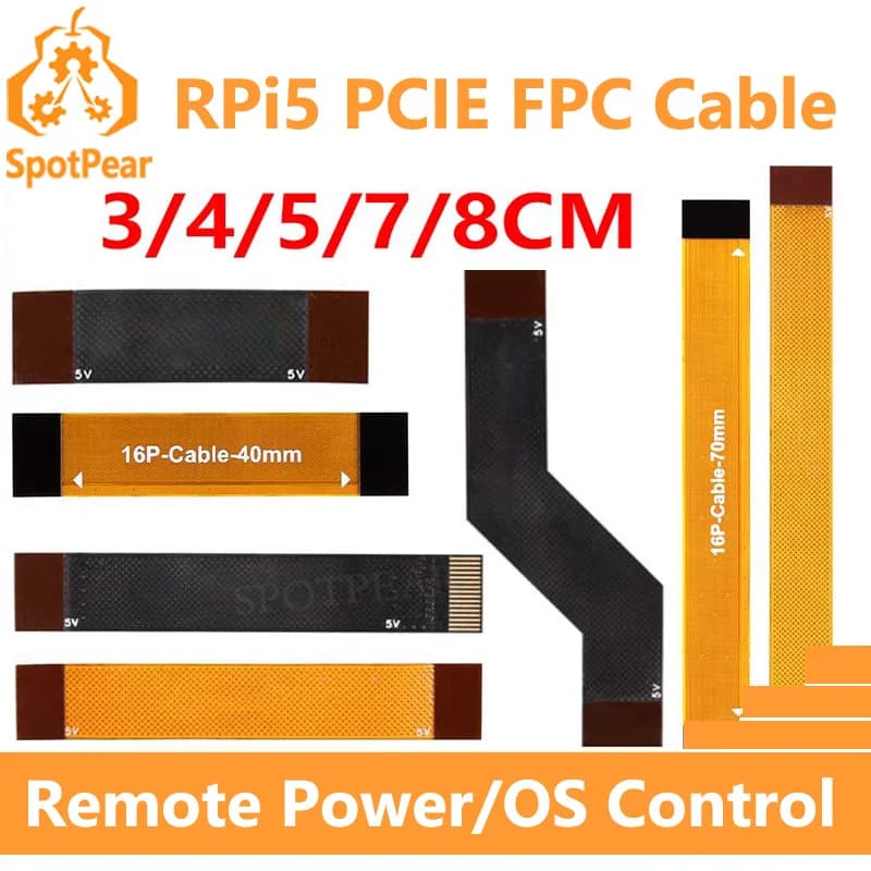 Raspberry Pi 5 PCIE FPC cable with differential correspondence 90R High speed 3/4/5/7/8CM for M.2 NVMe SSD