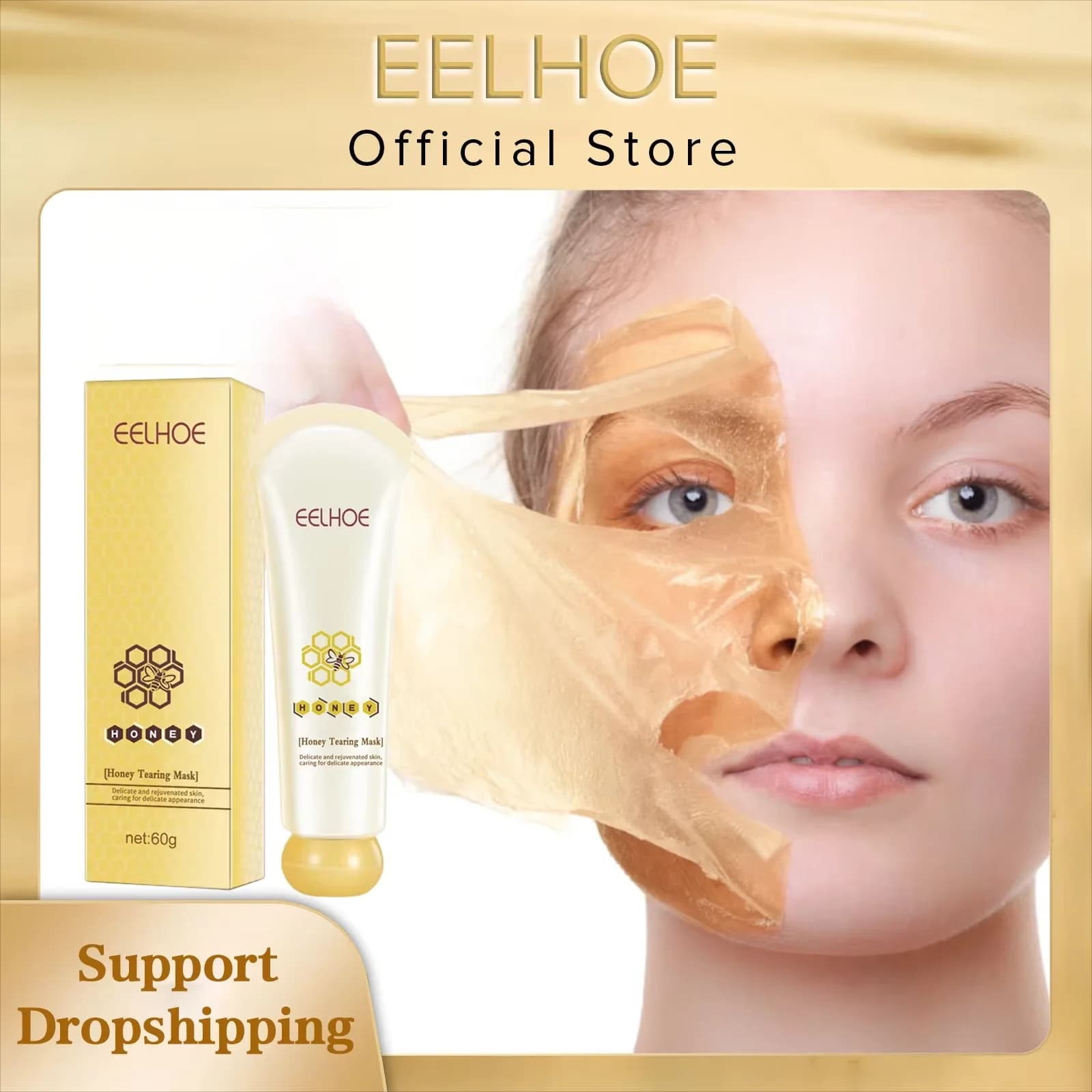 EELHOE maschera per la rimozione dei punti neri maschera per sbucciare il miele pelle morta pulisci i pori trattamenti per l'acne controllo dell'olio cura nutriente del viso