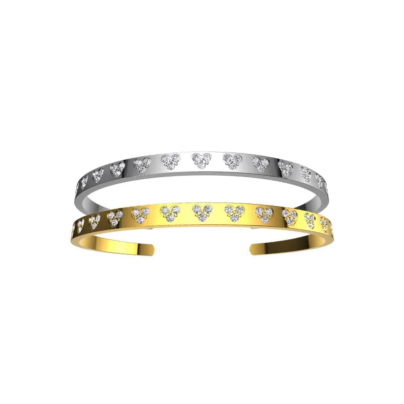 Small niche design retro style zircon heart bracelet titanium steel bracelet