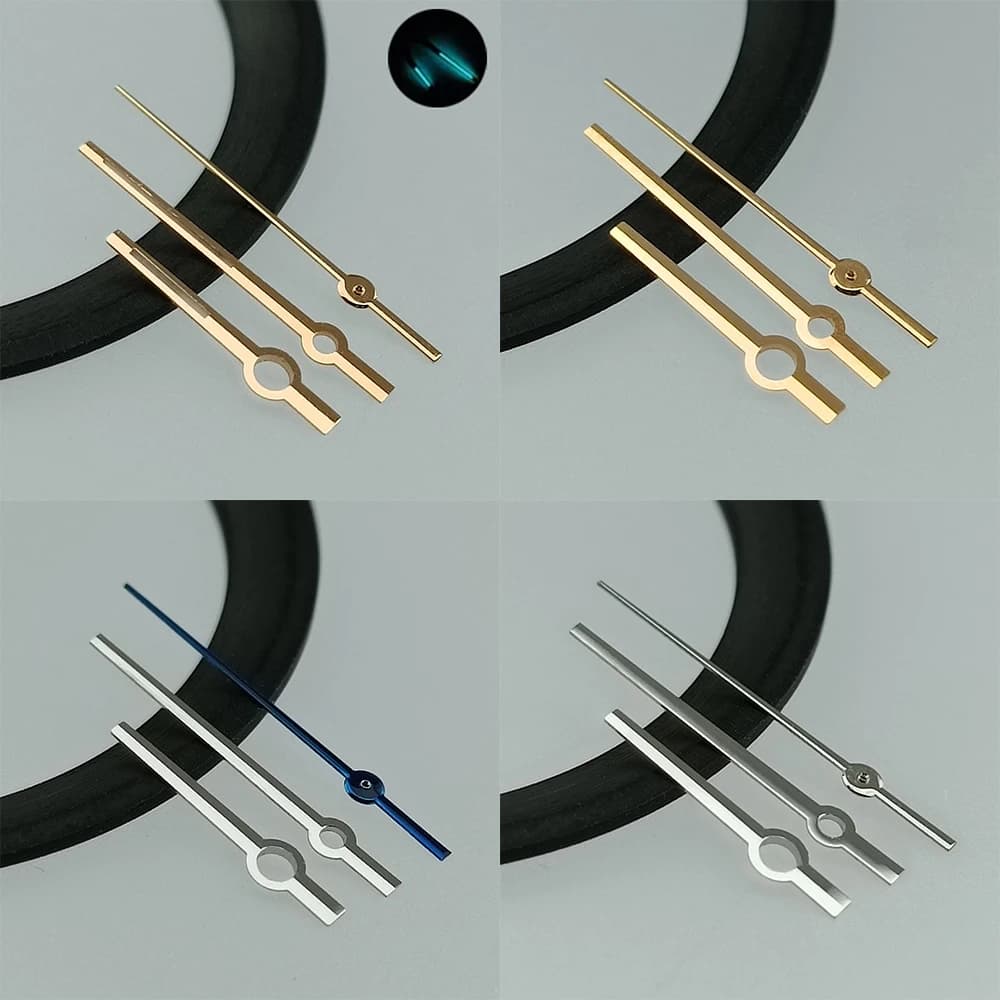 Improved Watch Hands Green Luminous/No Luminous Needle Silver/Gold/Rose Watch Pointer Accessories Fits for NH35/M8285 Movement