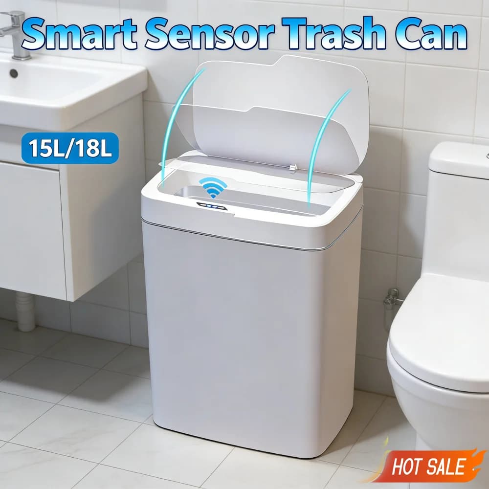 Pattumiera intelligente Touchless 15/18L cestino della spazzatura elettrico impermeabile secchio della spazzatura ricaricabile per cucina bagno camera da letto