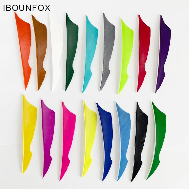 IBOUNFOX 100Pcs Archery Fletching 4Inch Sting Arrow Feathers Vanes Turkey Feathers For Arrow Bow Accessories