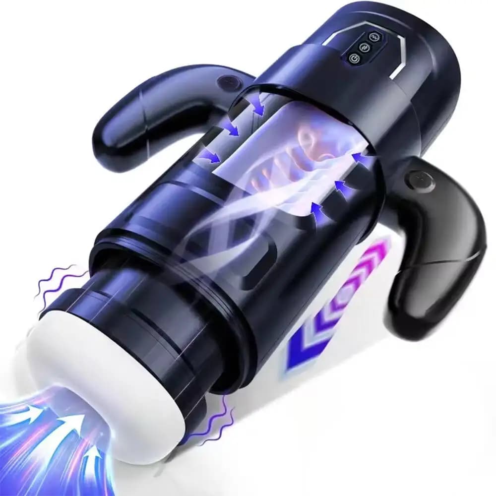 Masturbatore maschile telescopico automatico Tazza 9 vibrazioni 6 modalità di spinta Pompa per pene Massaggiatore Figa tascabile Macchina del sesso per adulti Giocattoli