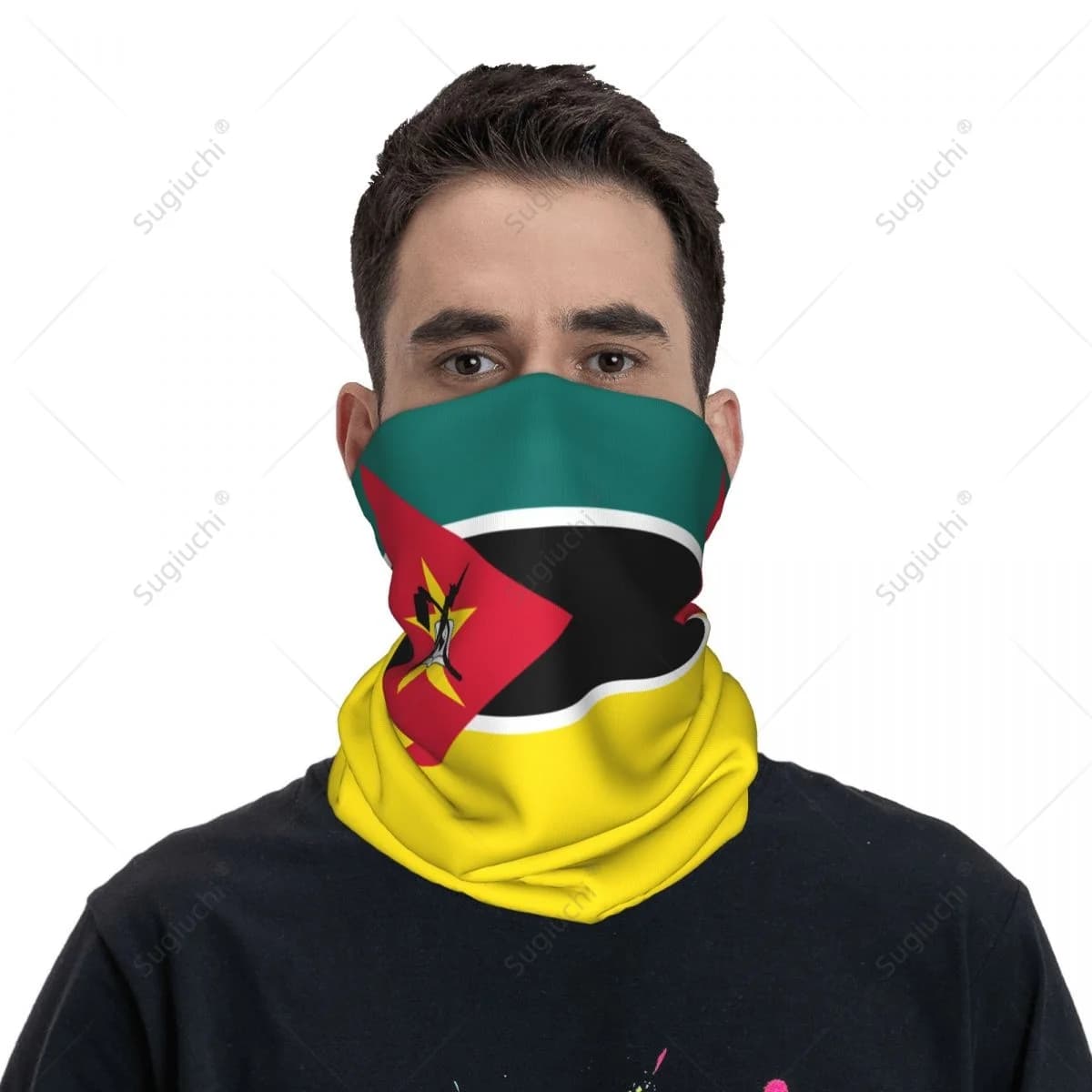 Fazzoletto da collo unisex con bandiera del Mozambico, sciarpa, collo, maschera, sciarpe, scaldacollo, bandana senza cuciture, copricapo, ciclismo, escursionismo