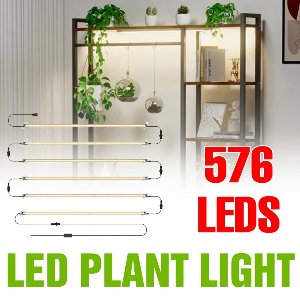 12 Testa LED Coltiva La Luce di Striscia Spettro Completo Lampada di Coltivazione 30/50 CM Per Fiore Interno Pianta in Vaso Growbox Riempimento illuminazione Spina UE