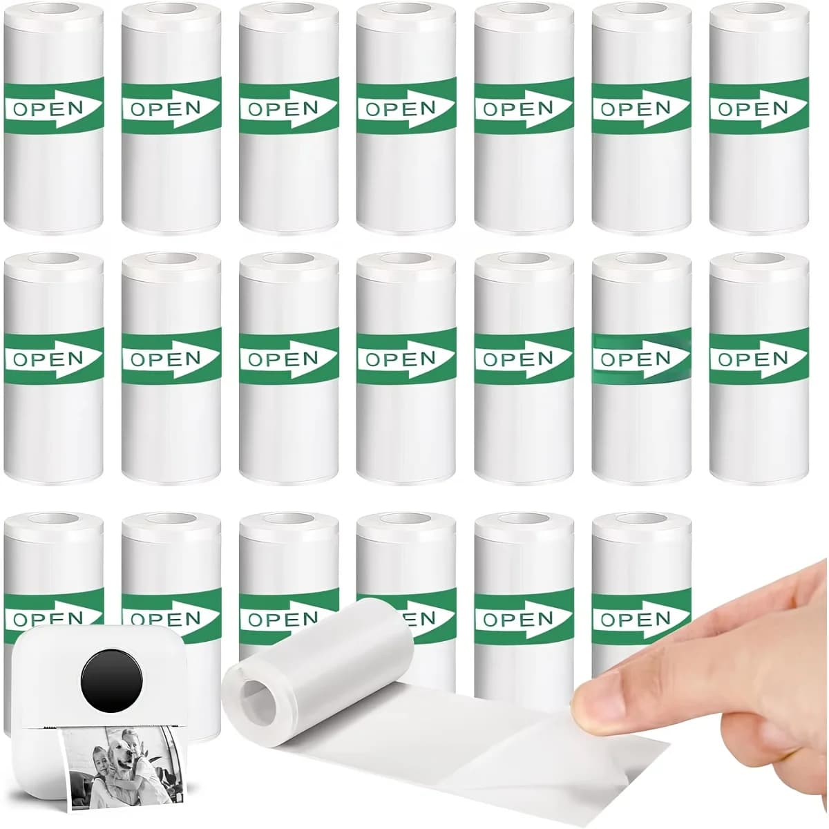 10 rotoli di carta per etichette termiche autoadesiva premium da 57 mm | Mini stampante adesiva per note di studio wireless e stampa fotografica