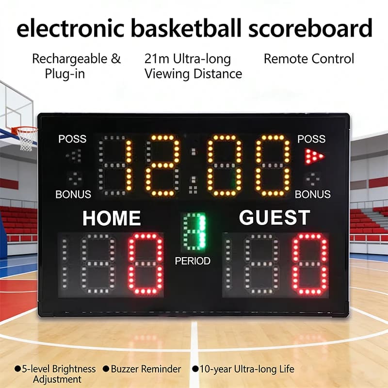 Timer Digitale da Tavolo con Conto alla Rovescia, Segnapunti Elettronico da Parete per Competizioni Sportive di Basket, Tennis, Boxe