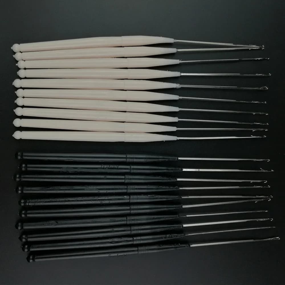 10PCs Soft Plastic Handled Metal Hook Crochet Hooks Needles Kit Knitting Needles for Weave Knitting DIY Sewing Accessories