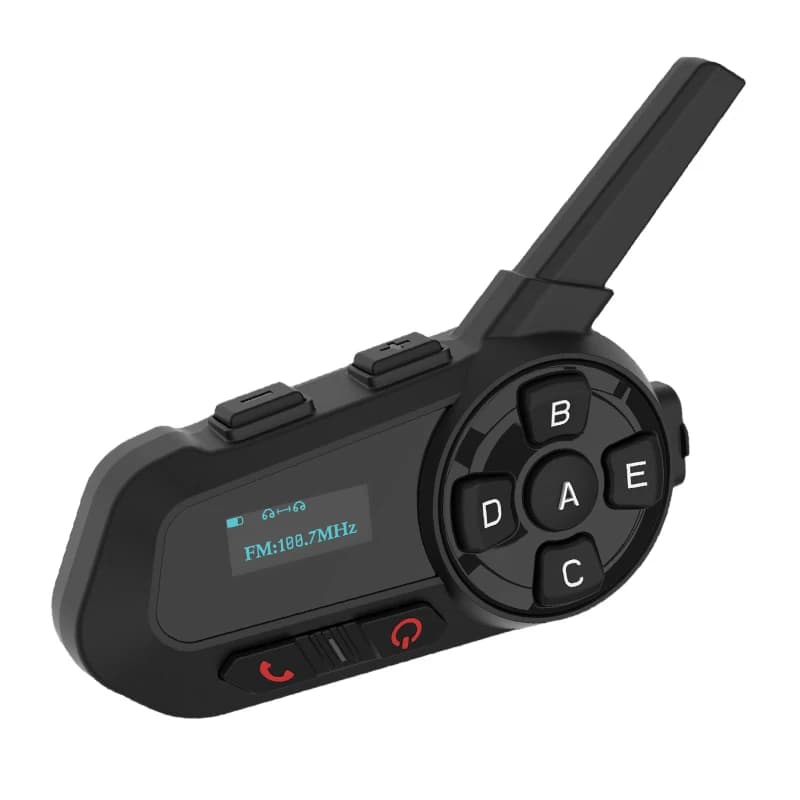 Connessione per 6 ciclisti, sistema di comunicazione per moto interfono a 2 vie, citofono Bluetooth per casco da motociclista con display LCD