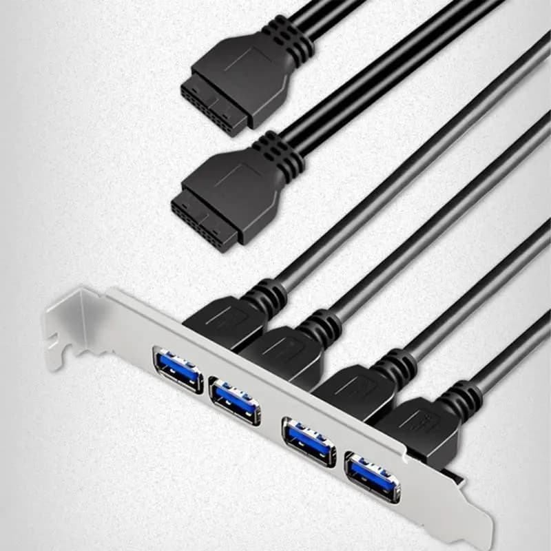 652F 4 Port USB Front Panel Header 19Pin 20Pin to USB HUB 4 Port Front Panel