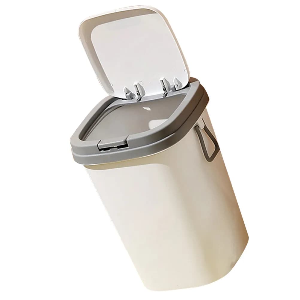 Piccolo Cestino per Rifiuti in Stile Nordico, Contenitore Portatile per Spazzatura con Coperchio, Bidone in Plastica per Cucina, Bagno, Ufficio, Scrivania