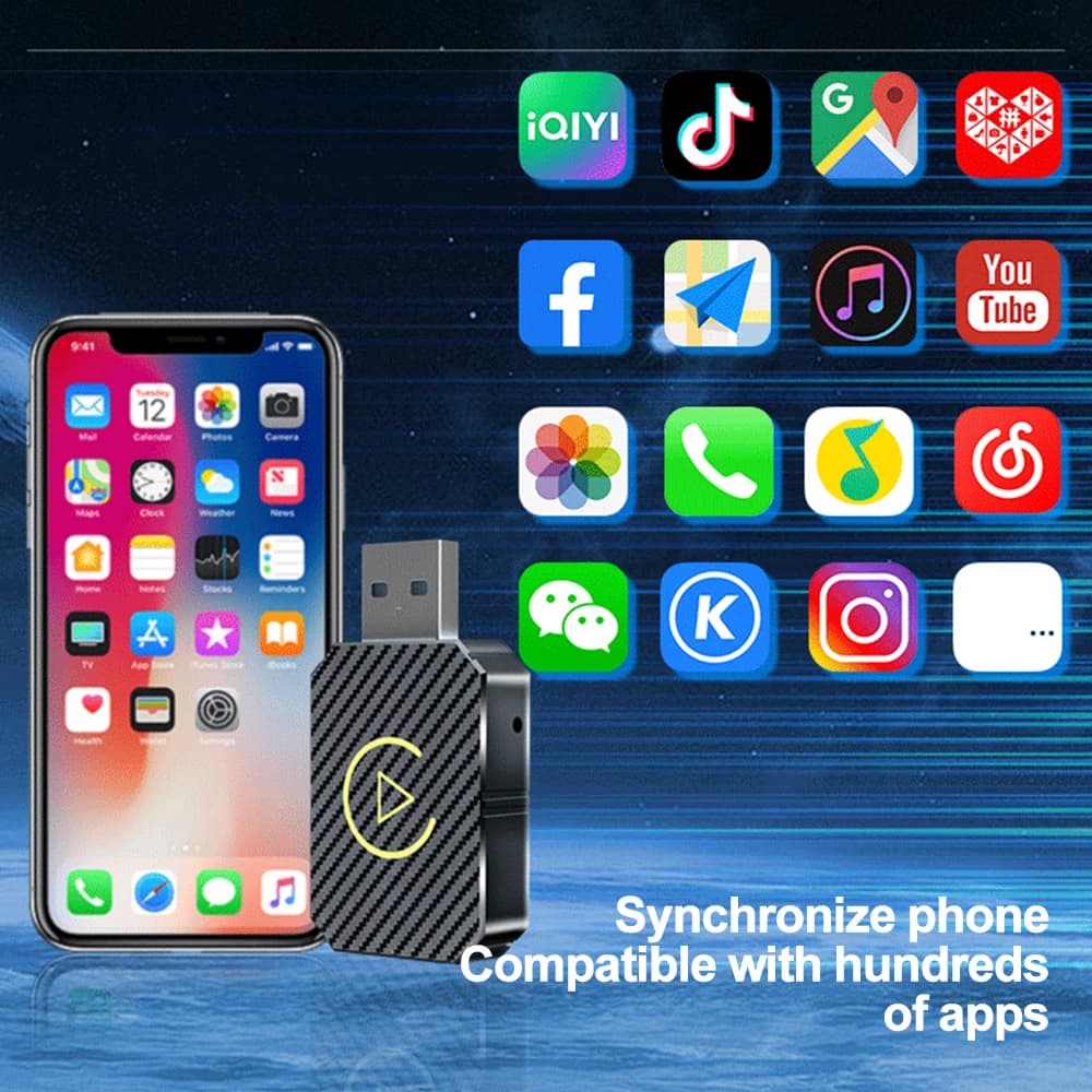 2 in 1 Wireless Carplay Android Car Adapter Mini Box Wireless Plug and Play 5Ghz WiFi Type-C/USB For Toyota VW Peugeot