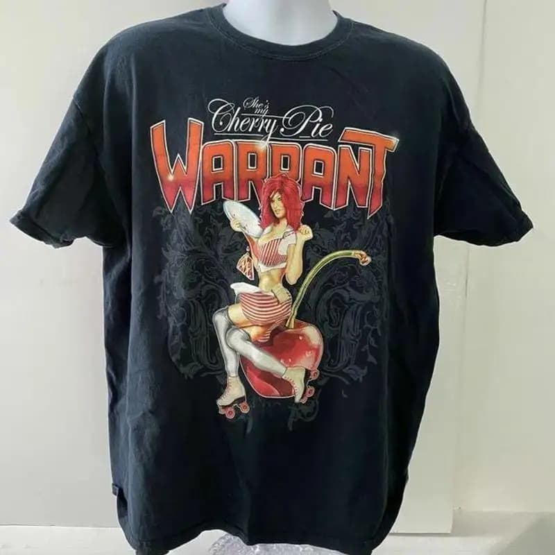 Warrant Band Cherry Pie Black T Shirt For Cotton S 2345Xl