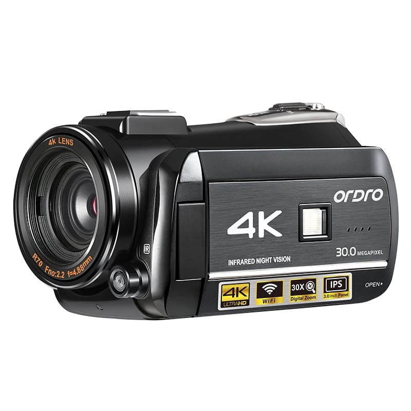Videocamera Ordro AC3 videocamera 4k professionale, Zoom digitale 30X visione notturna a infrarossi Youtube videoregistratore