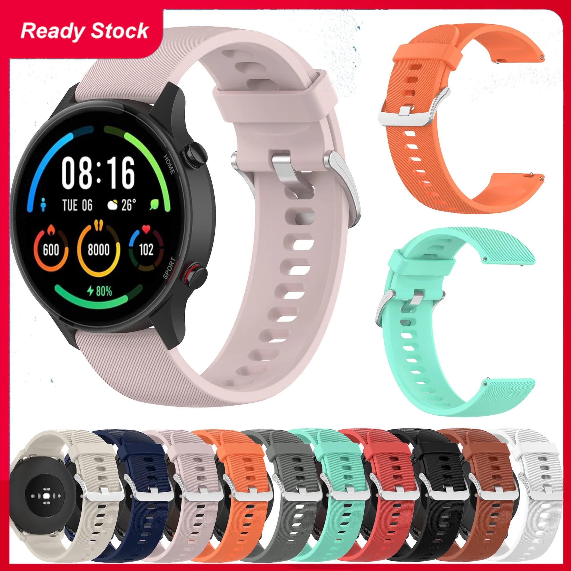 22mm watch strap for Xiaomi Mi watch color sports strap Silicone quick release strap for Realme kw66 venu watch 2