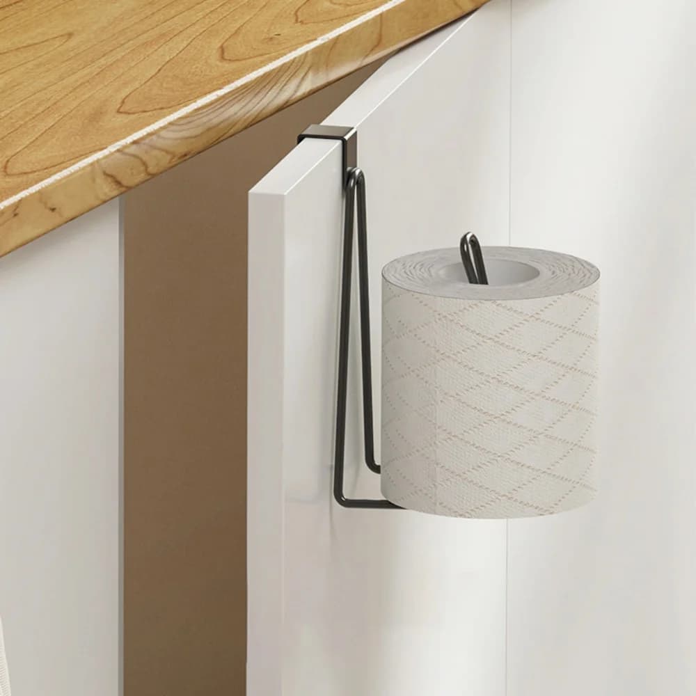 Portarotolo da Parete in Acciaio Inossidabile per Bagno e Esterni, Senza Foratura, Design Salvaspazio, per Accessori Toilette