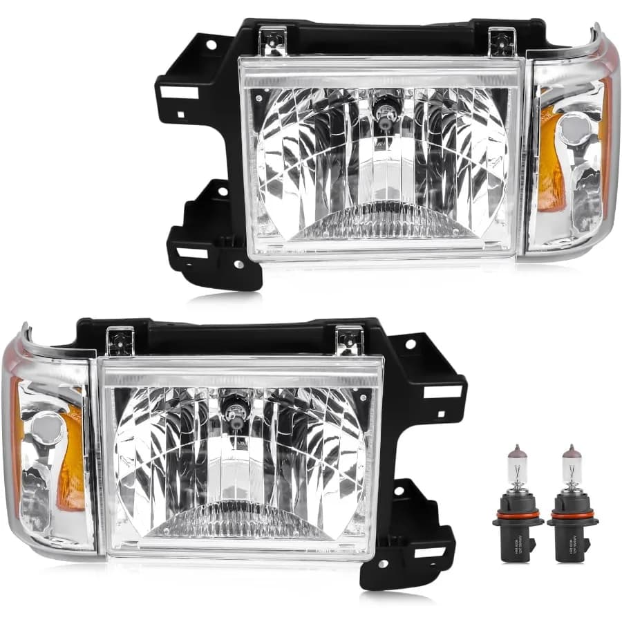 Gruppo faro compatibile con Bronco F150 F250 F350 F450 Truck 19871991 Lampada frontale alogena di tipo OEM Sostituzione fari