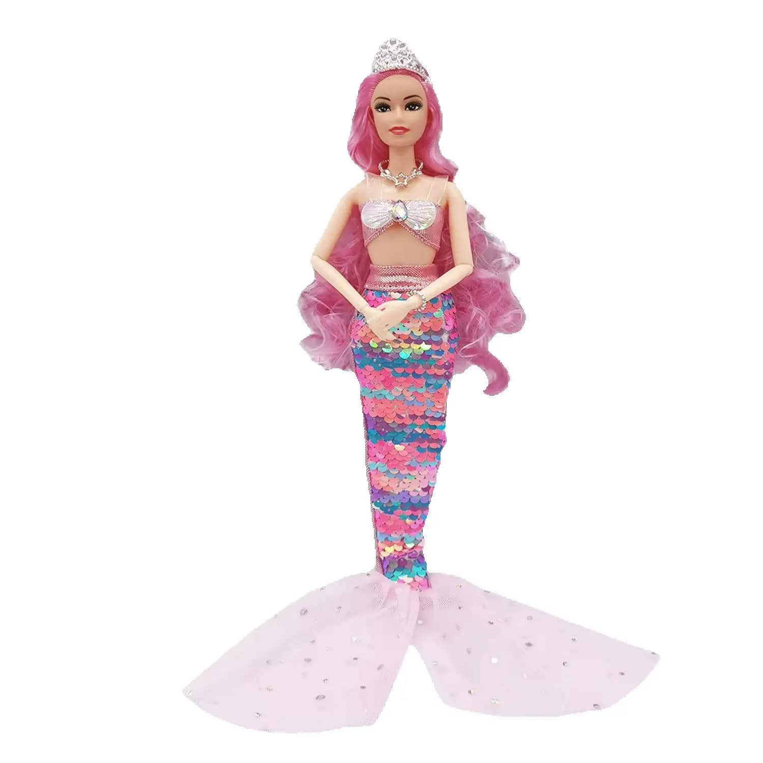1/6 Cute Princess Mermaid Dolls with Sequin Skirt Suit Multi Joints Movable Doll Kids Toys Birthday Christmas Present Gifts