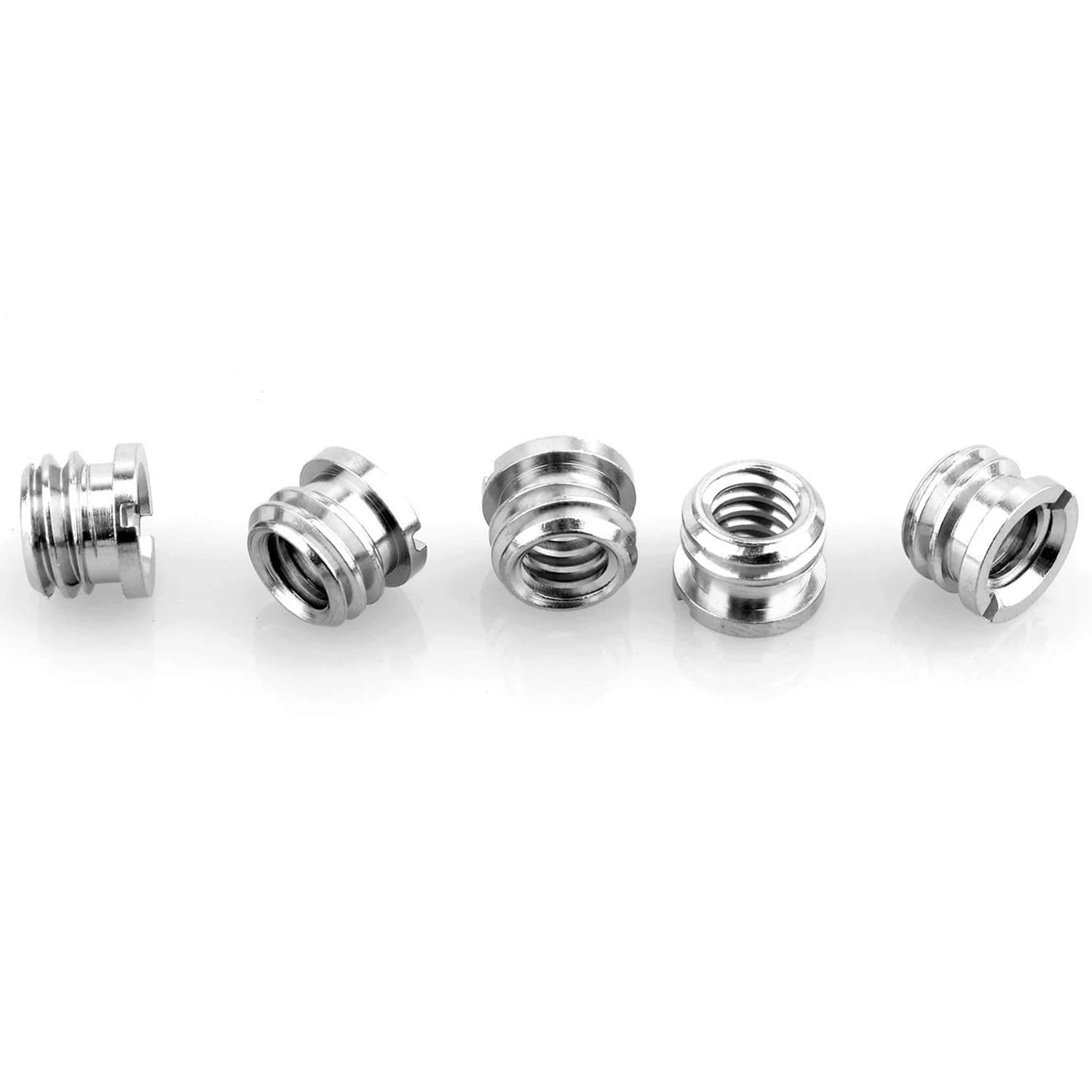 A01K-5 Pack of 5 Adapters 1/4 of Pollice to 3/8 of Pollice, Standard Reducing Bushings for DSLR Cameras, Cameras, Tripods and Monopies