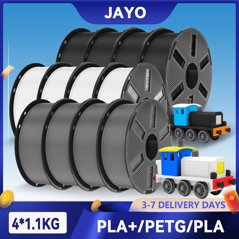 JAYO 4.4KG 3D PETG/PLA/PLA PLUS Printer Filament 1.75mm 100% No Bubble Non-Toxic 3D Printing Materials for 3D Printer & 3D Pen