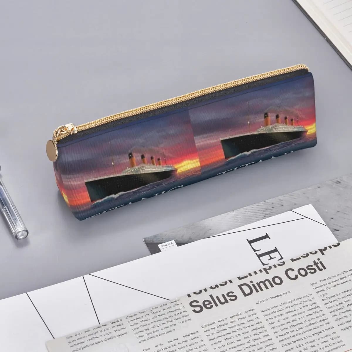 Titanic Romantic Movie Pencil Cases Pen Holder Storage Stationery Supplies Pen Box Pencil Bag for Boys Girls School