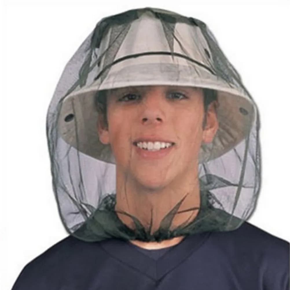 10Pcs Anti Mosquito Head Net Elastic Neck Protection Netting Outdoor Hiking Camping Fishing Insect Repellent Net Cap