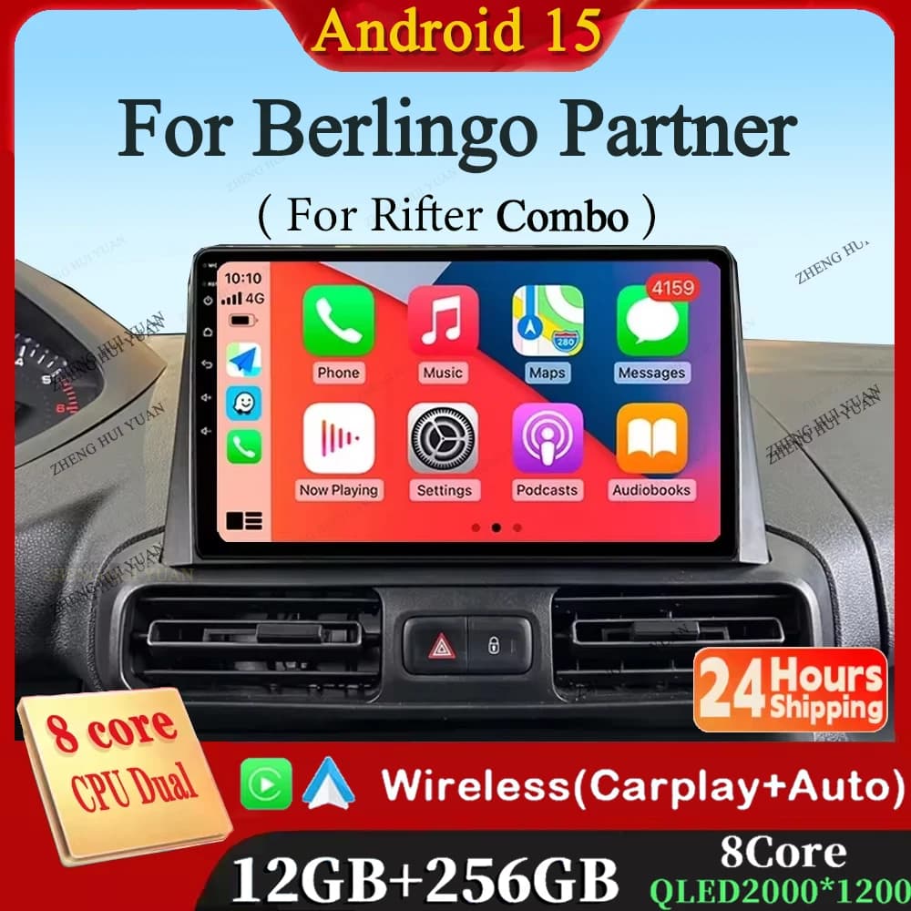 Android 15 Per Citroen Berlingo 2019 Peugeot Partner Per Peugeot Rifter Per Opel Combo Autoradio Lettore Multimediale Stereo GPS 4G