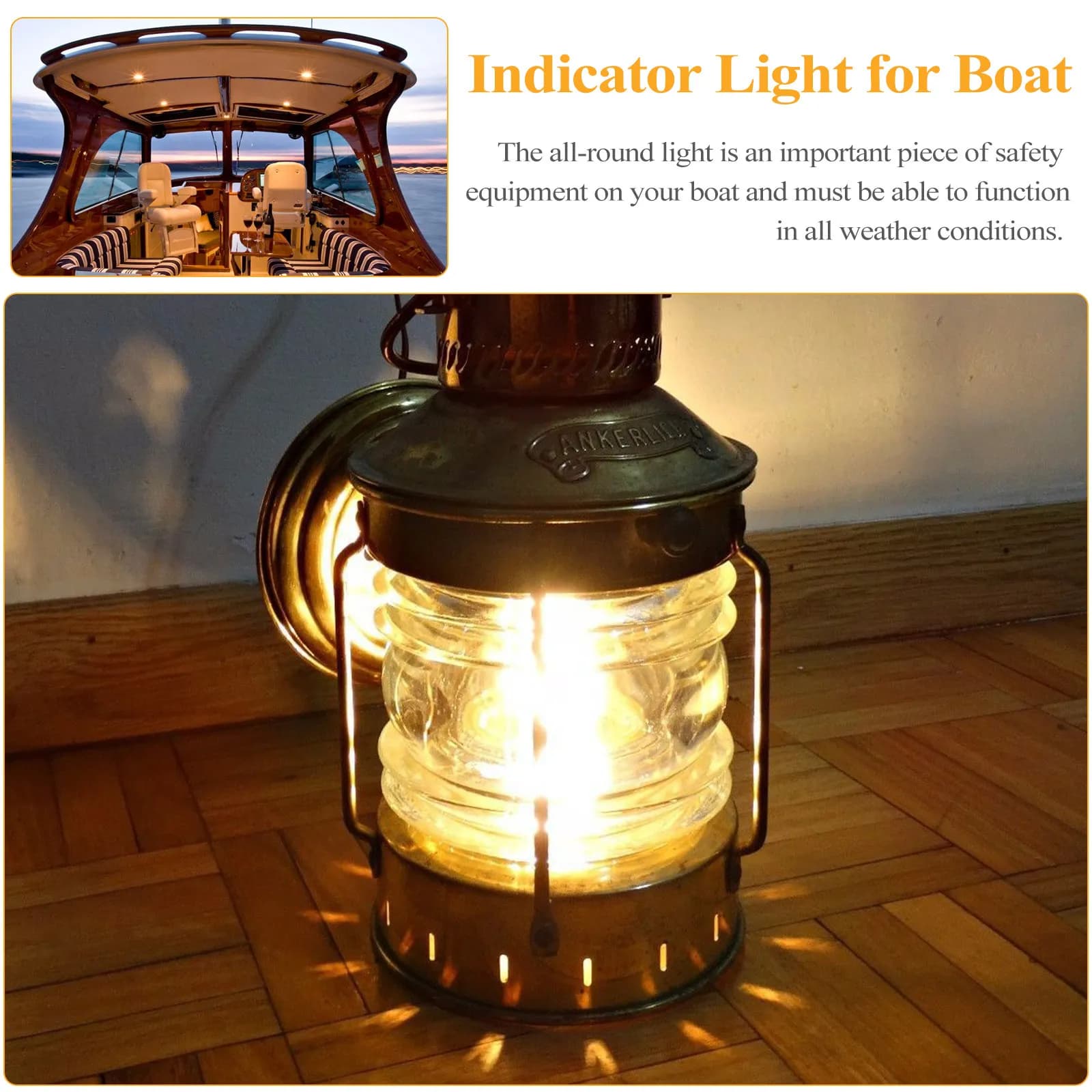 Lampadina per Luce di Navigazione a 360 Gradi, Indicatore Rotante per Imbarcazioni, Luce di Sicurezza per Yacht, Luci di Ancoraggio