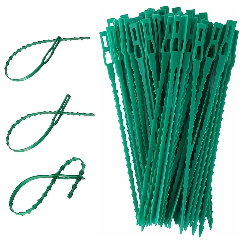 50pcs For Garden Tree Climbing Support Plant Vine Tomato Stem Clip Adjustable Plastic Plant Cable Ties Reusable Cable Ties