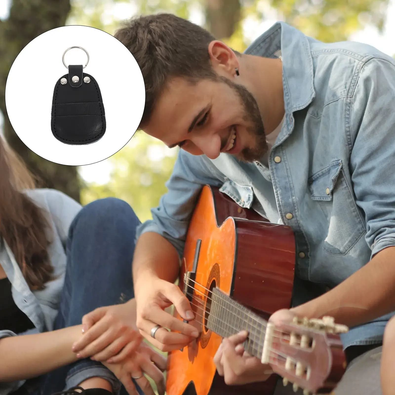 Premium Cowhide Guitar Pick Organizer Plectrum Wallet with Strong Stitching for Guitar Bass Ukulele Picks Protection Storage