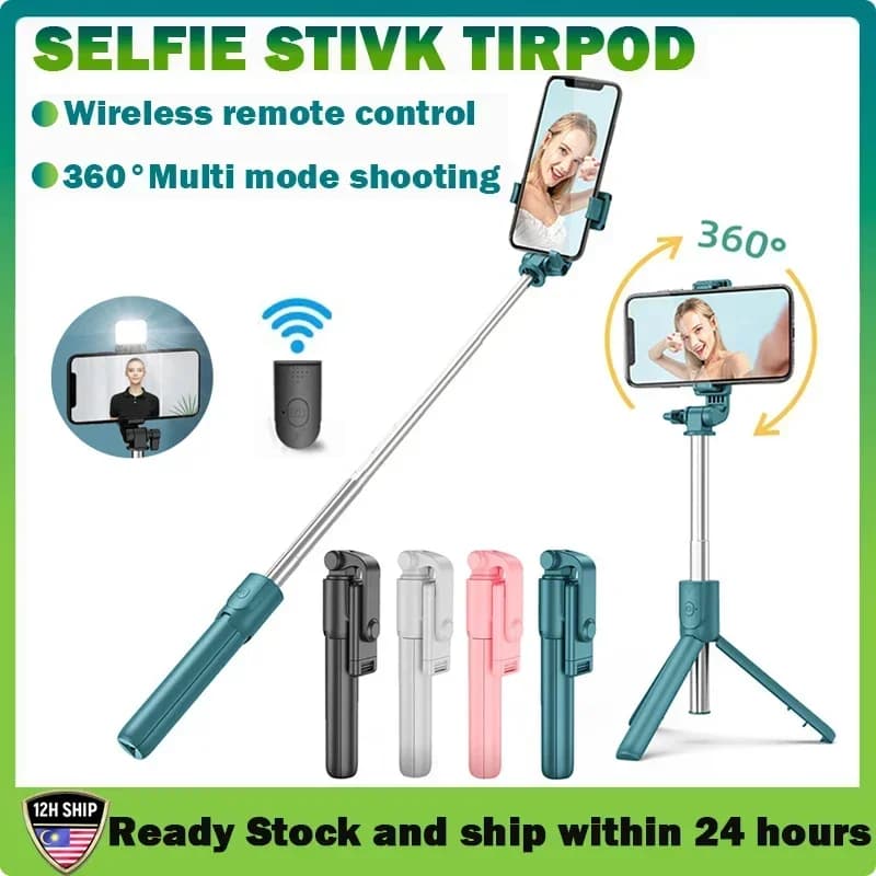 【Consegna rapida】Mini treppiede portatile per selfie con telecomando Bluetooth, supporto per selfie con luce di riempimento, supporto per telefono per cellulari