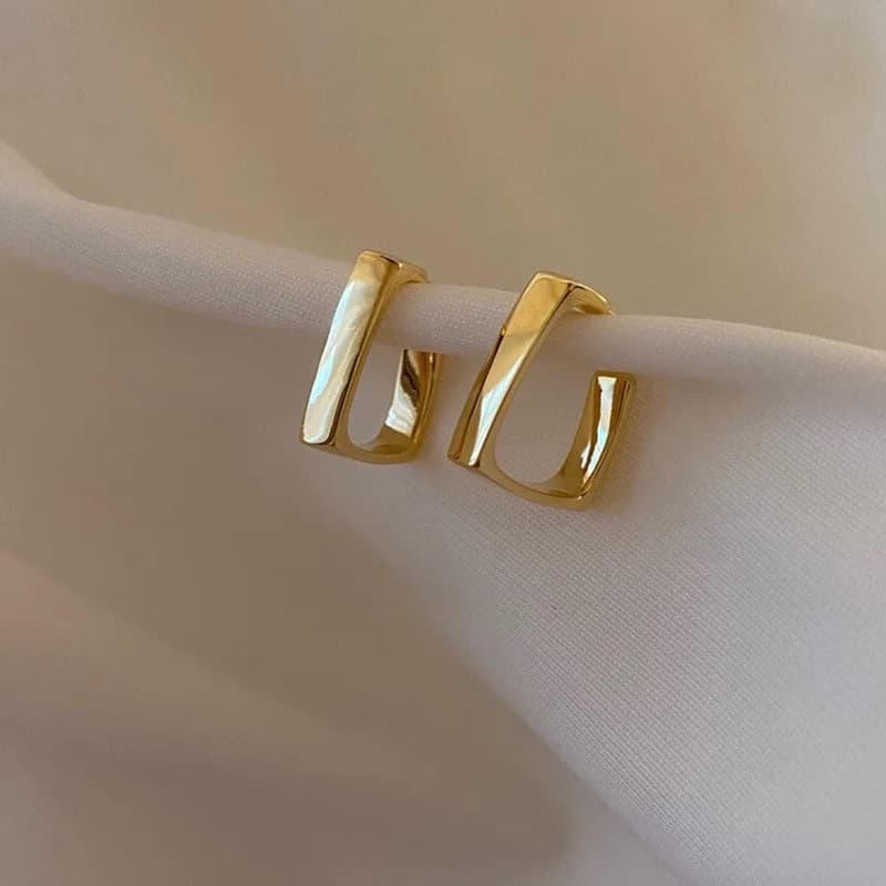 Nuovi Orecchini a Cerchio Geometrici a Forma di U LATS per Donne, Tendenza Moda, Orecchini Semplici ed Eleganti, Gioielli Femminili in Stile Coreano, Vendita all'Ingrosso