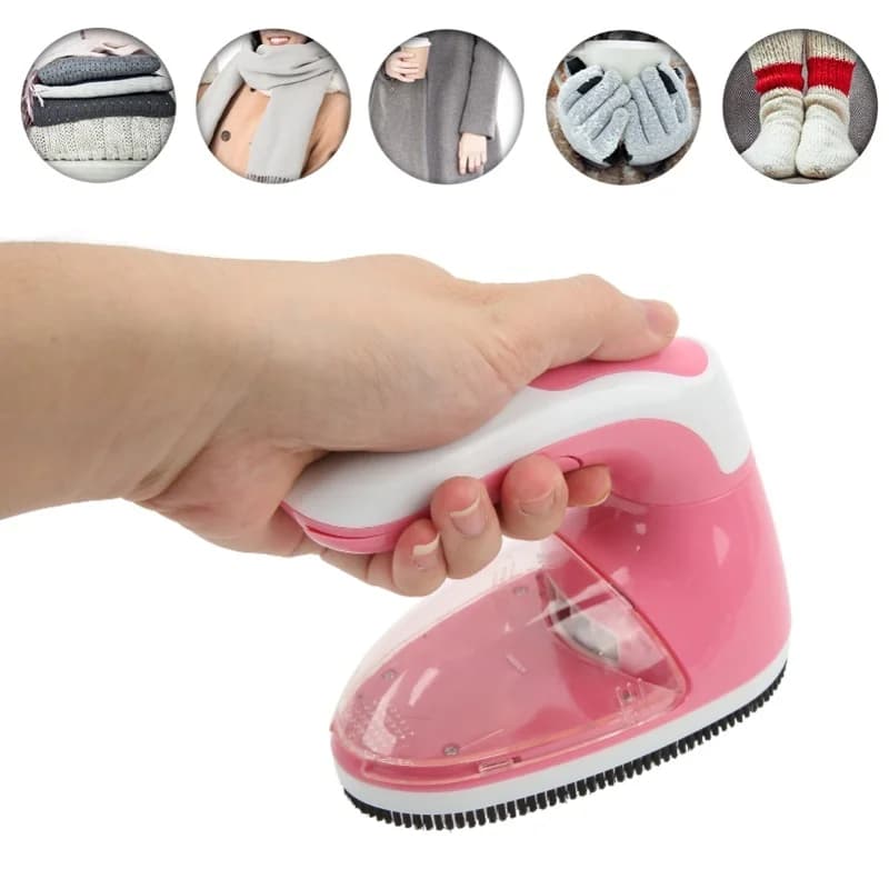 Effort Saving Pink Sweater Shaver 6 Blades Rotation Handle Quick Shaving Detachable Fabric Shaver For All Fabrics