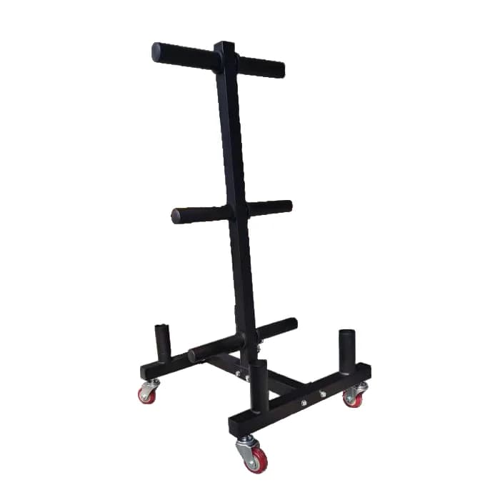 Shaft holders with steel weight plate for bumper disc support with vertical barbell for home gym
