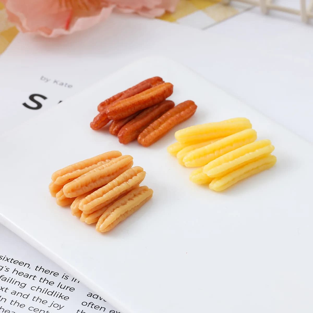 5 Pezzi Miniature di Youtiao per Casa delle Bambole, Modelli in Resina di Cibo Cinese, Simulazione Colazione, Accessori Kawaii per Cucina