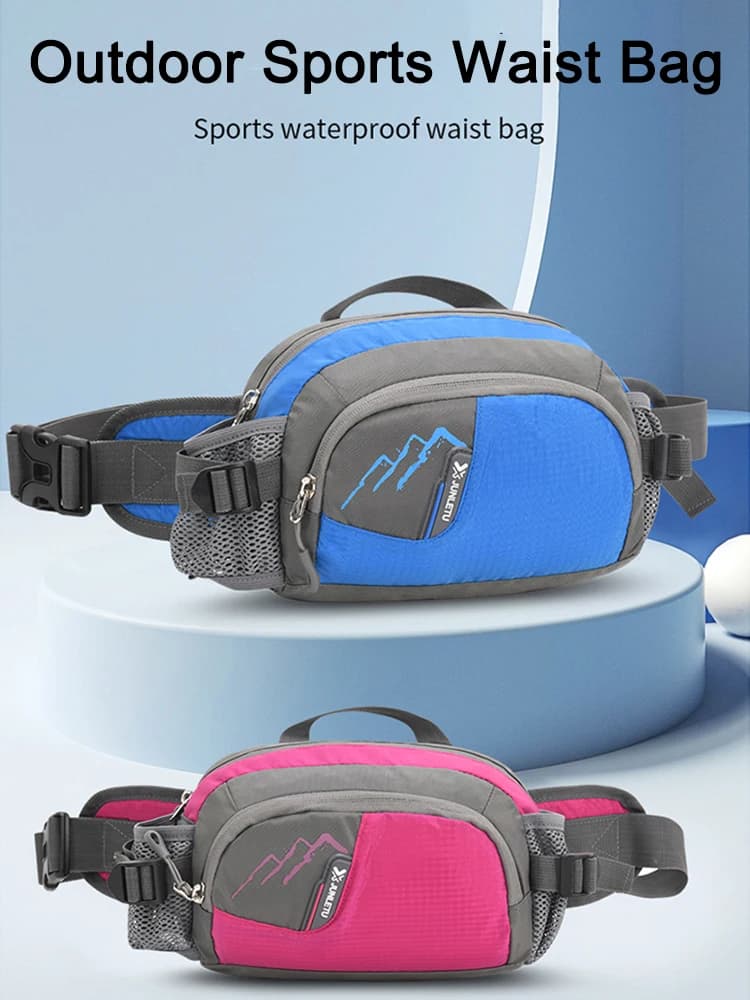 Fanny Pack Running Belt Purse Bum Bag Women Men Nylon with Bottle Holder Waterproof for Cycling for Running Hiking for Hydration