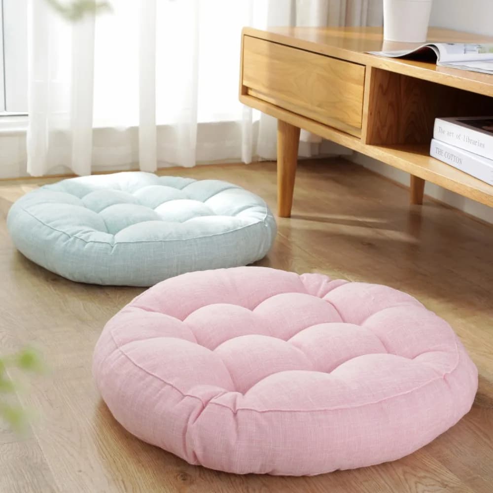 Pink Large Floor Seat Cushions Round Gift Floor Cushion Seating for Adults Kids Thick Tufted Meditation Cushion for Yoga Tatami