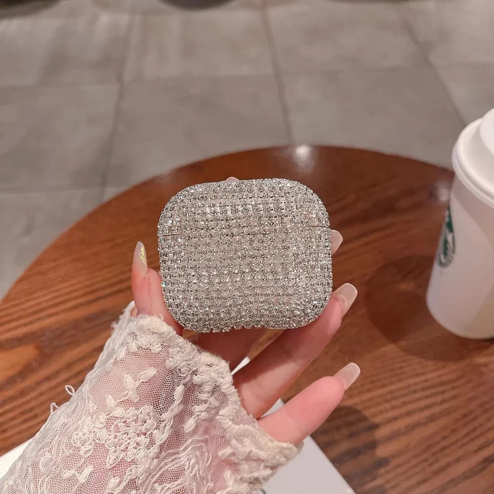 For Airpods Pro 2/Pro/4/3/2 Protective Case with Rhinestone Glitter for Body Bling Diamond Protective Case for Airpods 4 Bluetooth Headset Bag