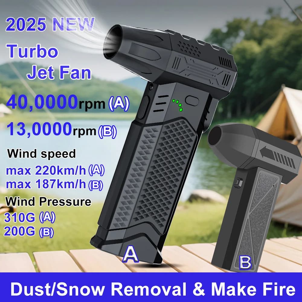 Moto Ventilatore di Aria 400K/130K RPM Che Soffia Turbo Jet Ventilatore Spolverino di Aria Portatile di Campeggio Gonfiatore Strumenti Rimozione della Neve Pompa Senza Fili