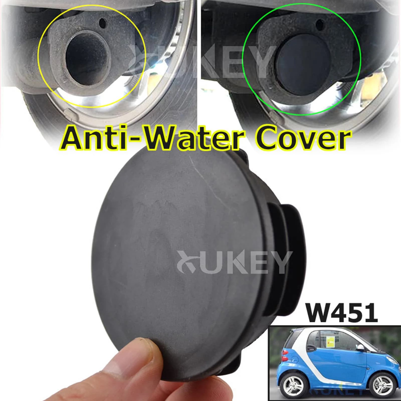 1x Rear Waterproof Anti-Wheel Duvet Cover Spine Shoe Tube Car Styling Accessories For Smart 451 453 Fortwo Forfour